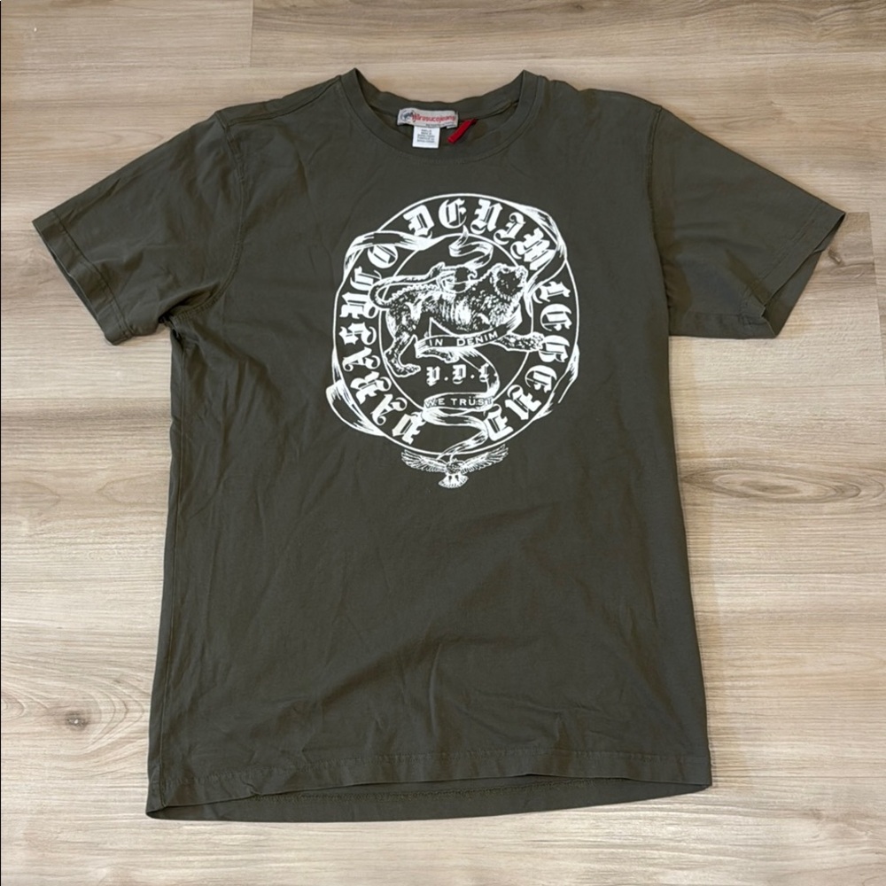 Men's Large Parasuco Jeans Graphic T-Shirt in Olive Green